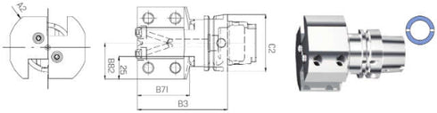 Werkzeughalter SWISS TOOLS, axial doppelt