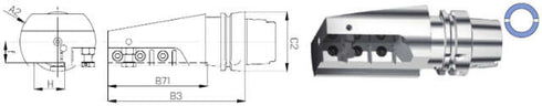 Werkzeughalter SWISS TOOLS, Abstechhalter, HSK T axial