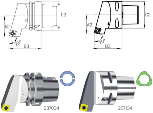 Klemmhalter SWISS TOOLS, 90°/75° SSBC L/R