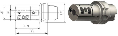 Bohrstangenhalter SWISS TOOLS, HSK T, schwingungsgedämpft