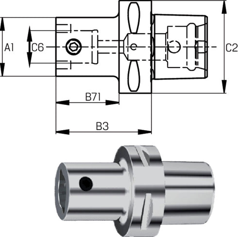 Spindelwerkzeug SWISS TOOLS, Grundaufnahme ISO 26623-1
