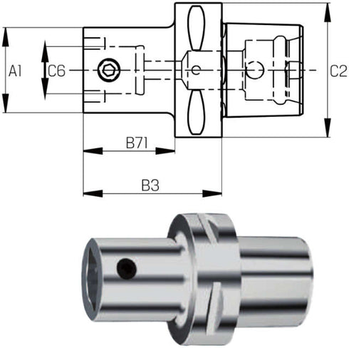 Spindelwerkzeug SWISS TOOLS, Grundaufnahme ISO 26623-1