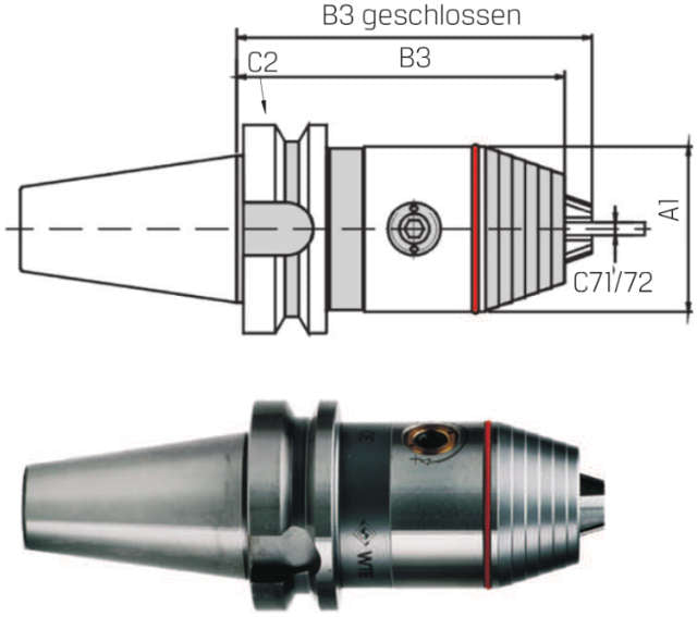 Universal-Spannfutter WTE, JIS 6339 B, Kurzbohrfutter, Präzision