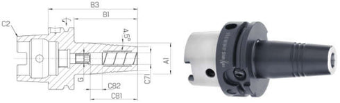 Hydrodehn-Spannfutter SCHUNK, DIN 69893 A TENDO schmal G2,5 25.000 1/min