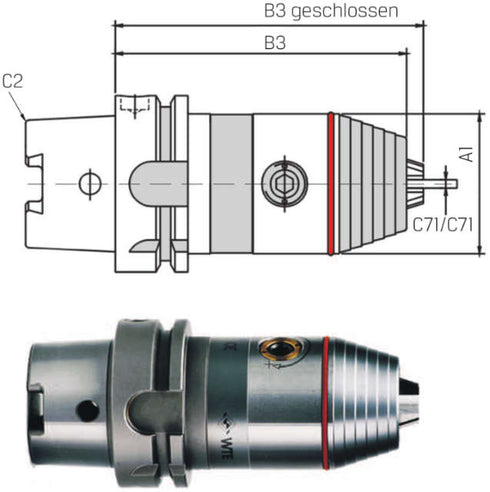 Universal-Spannfutter WTE, DIN 69893 A, Kurzbohrfutter, Präzision