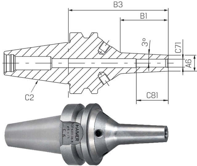 Schrumpffutter mit Plananlage HAIMER, Power, Mini, überlang, extra schlank