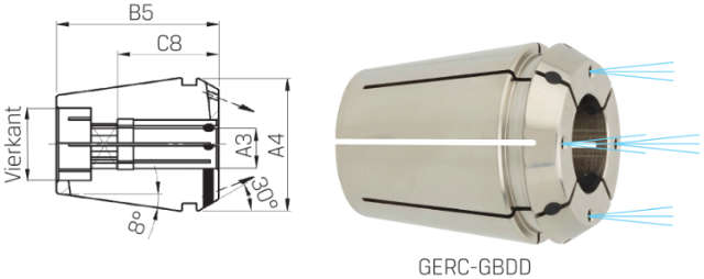 Gewindebohr-Spannzange ER-GBDD FAHRION, Gewindebohrspannzange, Protect, 4282E GERC25-GBDD