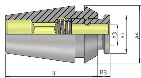 Gewindebohr-Spannzange ER PREMUS, Gewindespannzange ER20, mit Schnellwechselsystem