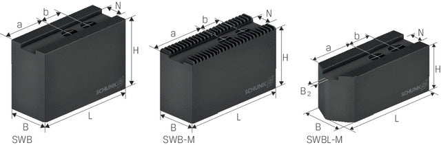 Drehfutterbacken-Satz SCHUNK, Stahl, Typ SWB M / SWBL M
