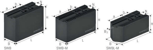 Drehfutterbacken-Satz SCHUNK, Stahl, Typ SWB M / SWBL M