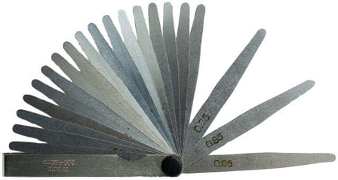Fühlerlehre PRETEC, Stahl, Blattlänge 200 mm, am Ring