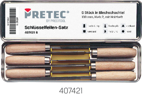 Schlüsselfeilen-Satz PRETEC, in Blechschachtel