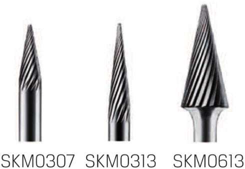 HM-Kleinfrässtift PRETEC, Spitzkegelform kreuzverzahnt Z=4