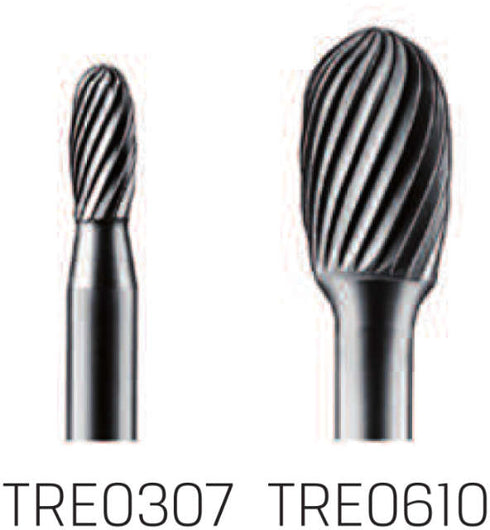 HM-Kleinfrässtift PRETEC, Tropfenform kreuzverzahnt Z=4