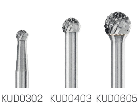 HM-Kleinfrässtift PFERD, Kugelform Z=4
