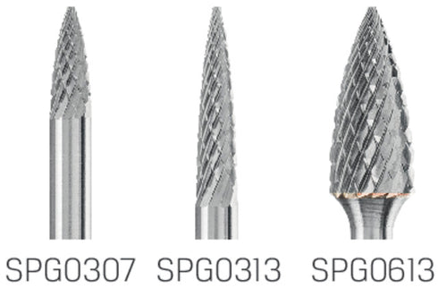HM-Kleinfrässtift PFERD, Spitzbogenform Z=5