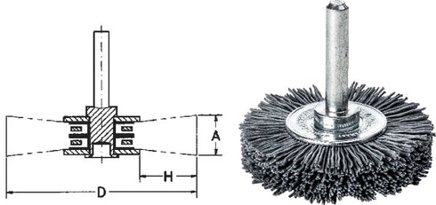 Schaftrundbürste LESSMANN, Schleifkorn SIC, Korn 120
