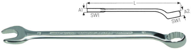 Ringmaulschlüssel BAHCO, kurze, gekröpfte Form