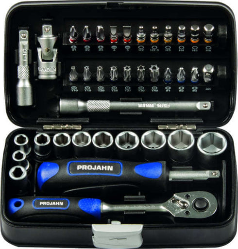 Mini-Steckschlüssel- und Bit-Box PROJAHN, 1/4", 38-teilig