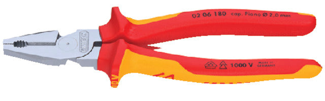 VDE-Kraftkombizange KNIPEX, verchromt mit Mehrkomponentenhülle