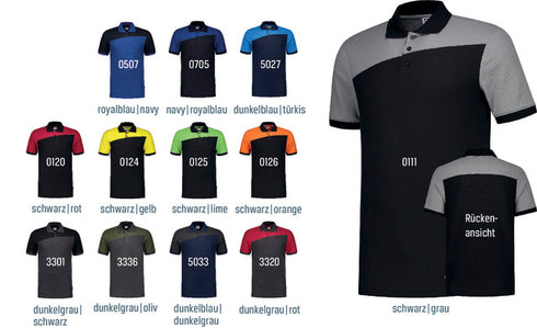 Polo shirt TRICORP, bicolor with cross seam, dark blue/turquoise