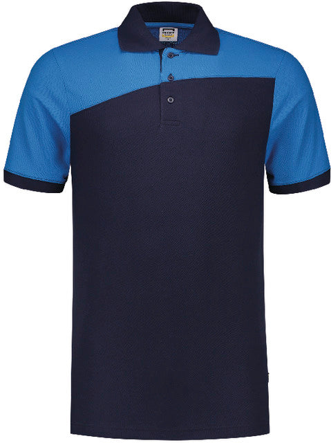 Polo shirt TRICORP, bicolor with cross seam, dark blue/turquoise