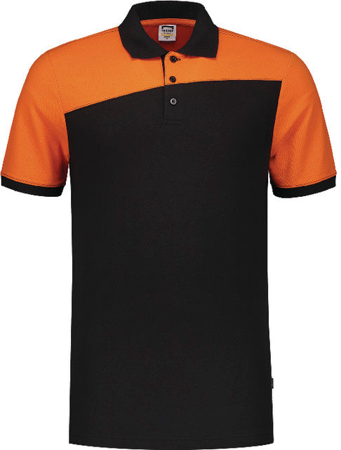 Poloshirt TRICORP, Bicolor mit Quernaht, schwarz/orange