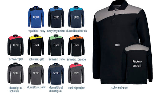 Sweatshirt TRICORP, Bicolor mit Polokragen, dunkelgrau/oliv