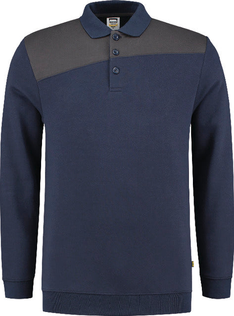 Sweatshirt TRICORP, bicolor with polo collar, dark blue/dark gray