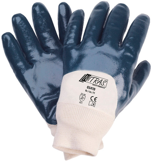 Nitril-Handschuh NITRAS, blau mit Strickbund