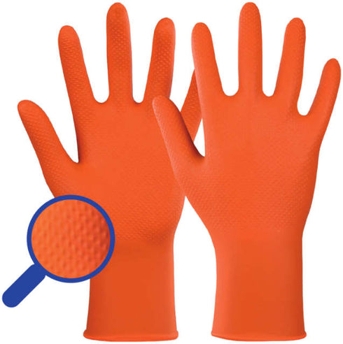 Einweghandschuh HASE, Diamantstruktur Orange