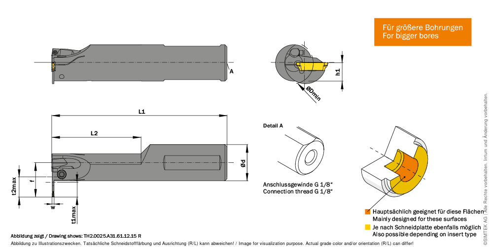 simturn H2 Klemmhalter TH2.0032.A31.61.12.30R, SIMTEK ASX6