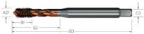 CoroTap™ 300 spiralgenuteter Gewindebohrer mit Schälanschnitt SANDVIK, T300-XM100DB-M10X100C110