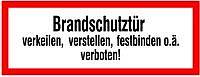 Brandschutzschild NEUTRAL, Folie B297xH105 mm Brandschutztür verkeilen langnachleuchtend