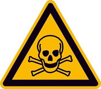 Warnschild NEUTRAL, Folie SL 100 mm Warnung vor giftigen Stoffen SafetyMarking