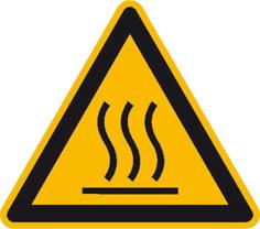 Warnschild NEUTRAL, Folie SL 50 mm Warnung vor heißer Oberfläche 10 Stk.pro Bogen