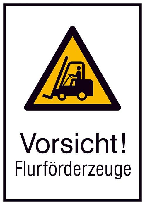 Warnschild NEUTRAL, Aluminium B262xH371 mm Vorsicht Flurförderzeuge