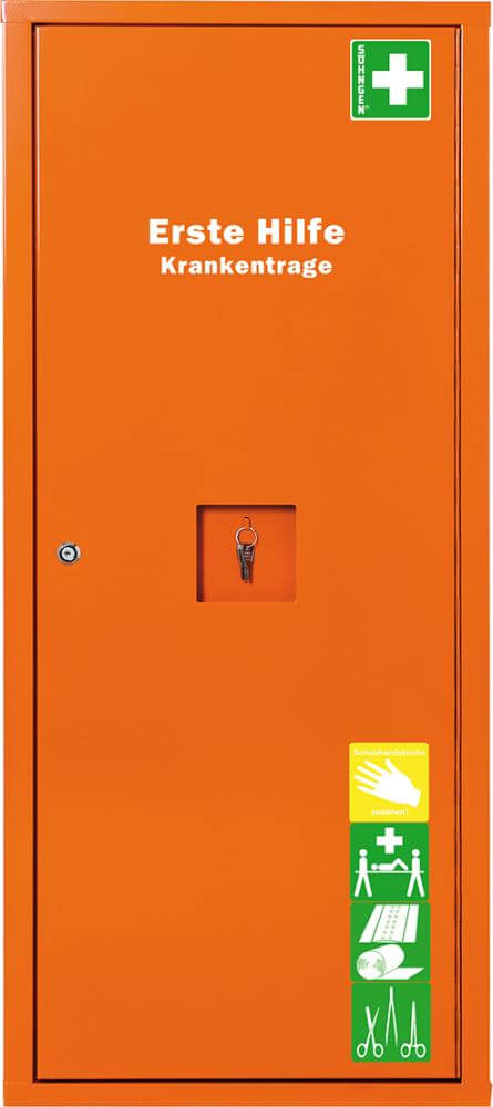 Anbausafe, SÖHNGEN, gefüllt, mit Erste-Hilfe-Trage, orange