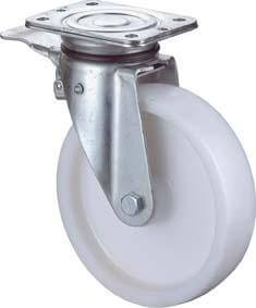 Lenkrolle BS ROLLEN, 150mm N120.B10 Platte,Kst.weiß,RL,Fest N120.B10.151 BS ROLLEN