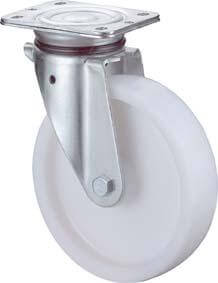 Lenkrolle BS ROLLEN, 200mm N100.B10 Platte,Kst.weiß,RL N100.B10.201 BS ROLLEN
