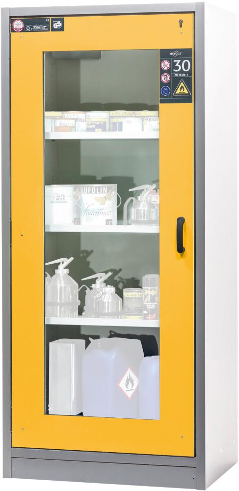 Schrank ASECOS, Q-Classic-30 Fenster 1Tür 3FB,Gelb