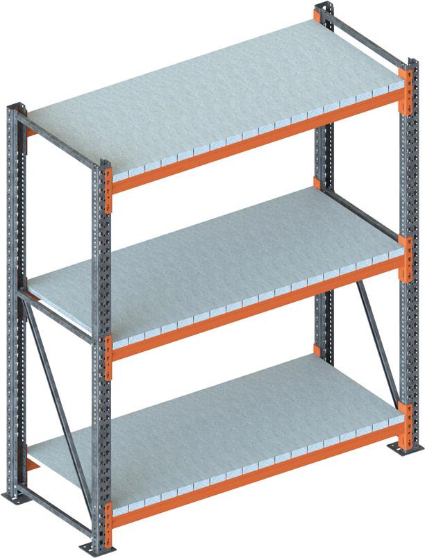 Großfachregal META, MULTIPAL S B2700xT1100xH2700 mm Grundfeld 4 Böden Fachlast 2400kg META
