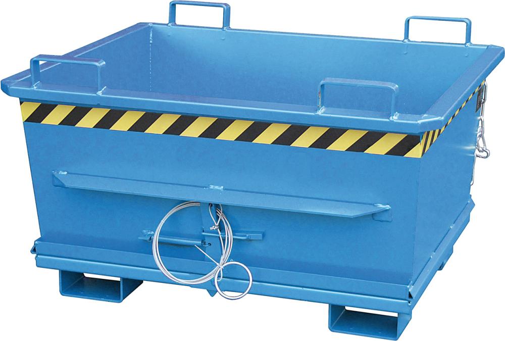 Klappbodenbehälter BAUER, 500 l B1200xT1040xT715 mm RAL5012 Tragkraft 1000kg Typ BKB 500