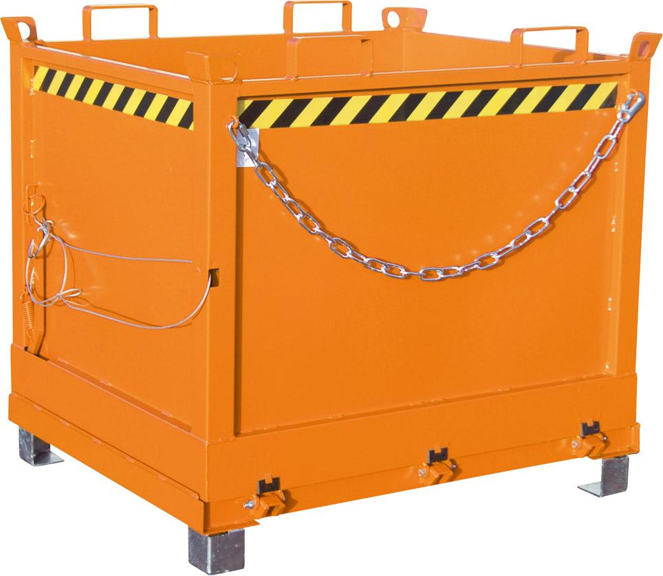 Klappbodenbehälter BAUER, 1000l B1245xT1040xH1145 mm RAL2000 Tragkraft 1250kg Typ FB 1000