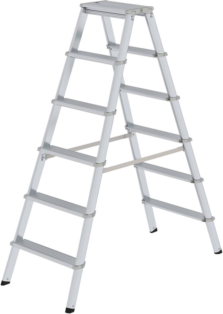Alu-Stehleiter MUNK, ML 2x6 Stufen Gesamthöhe 1,39 m Arbeitshöhe bis 2,95 m