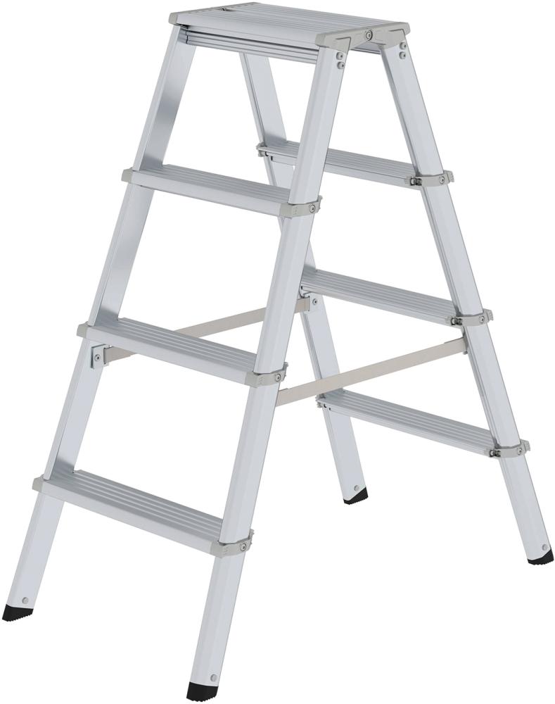 Alu-Stehleiter MUNK, ML 2x4 Stufen Gesamthöhe 0,93 m Arbeitshöhe bis 2,50 m
