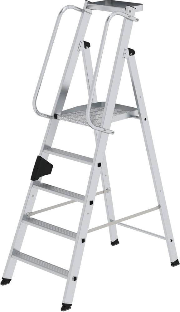 Alu-Stehleiter MUNK, 5 Stufen Gesamthöhe 1,88 m Arbeitshöhe bis 3,15 m