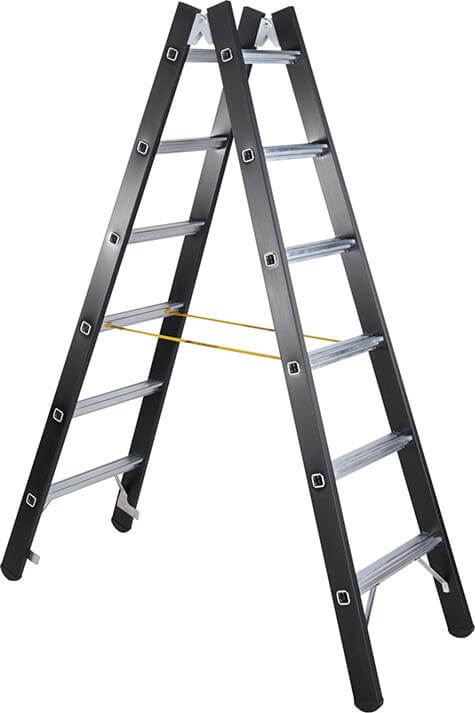 Stehleiter ZARGES, Megastep B 2 x 6 Sprossen Arbeitshöhe 3,00 m
