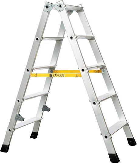 Stehleiter ZARGES, Nova B 2x5 Stufen Leiterlänge 1,15 m Arbeitshöhe 2,55 m ZARGES