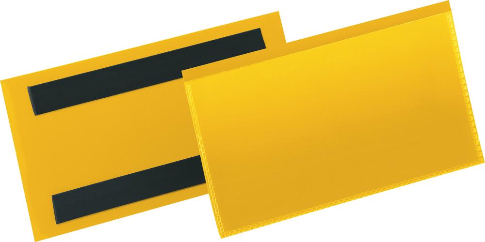 Etikettentasche DURABLE, B150xH67 mm gelb, magnetisch VE 50 Stück